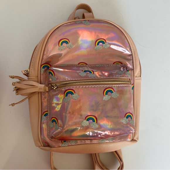 Rainbow Glitter Iridescent Pink Kids Backpacks - Picture 8 of 8